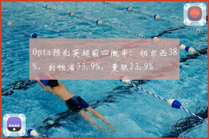 Opta预测英超前四概率：切尔西38%，利物浦33.9%，曼联23.9%